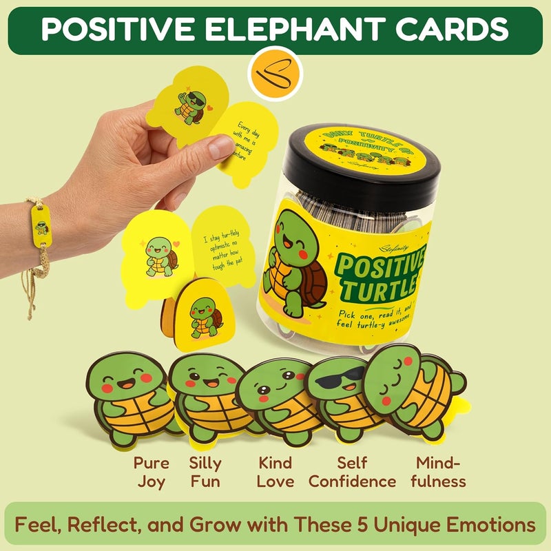 STOFINITY Positive Turtle Gifts For Women - Daily Affirmation Cards For Teen Girls Trendy Stuff, Cute Birthday Gifts For Women Coworkers, Funny Sea Turtle Decor For Desk Office, Christmas Turtles Card - Image 3